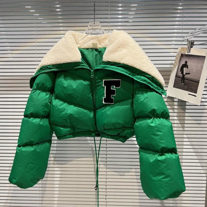 Retro Parka Cropped Jacket for Women