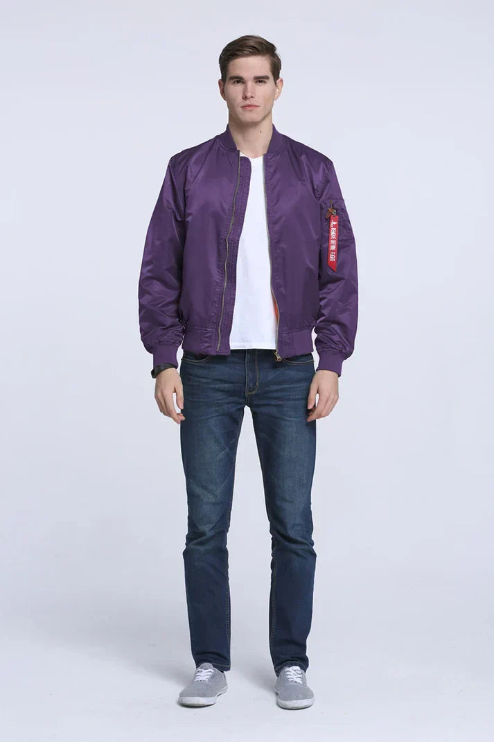 Leather Bomber Jacket Cool Vintage Look