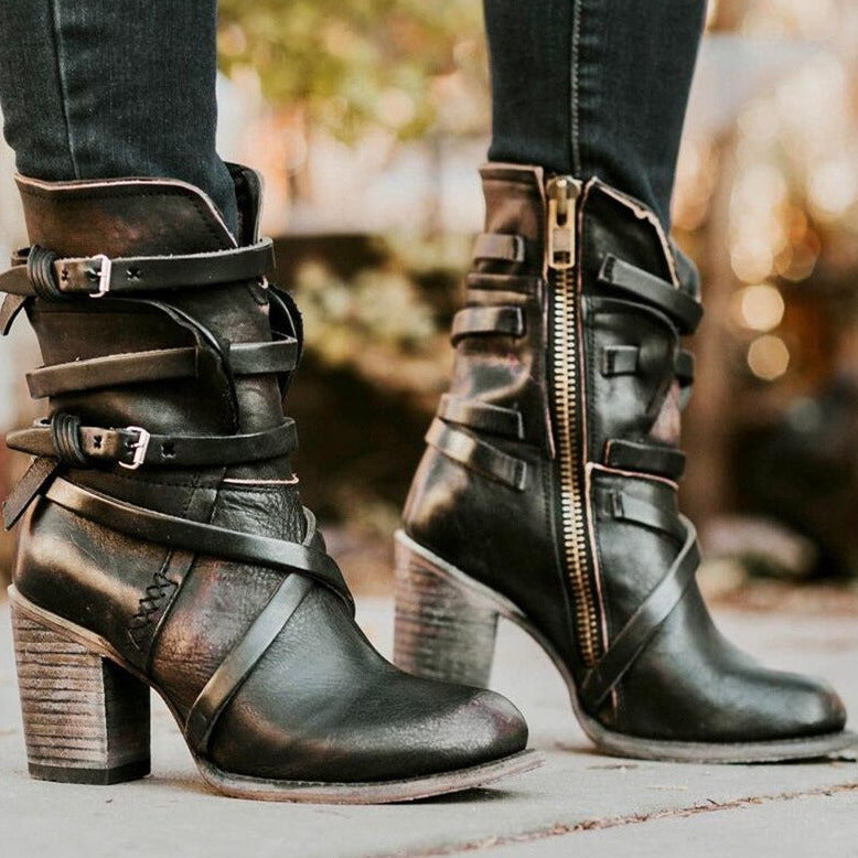 Women's Leather Boots Classic Elegant Design