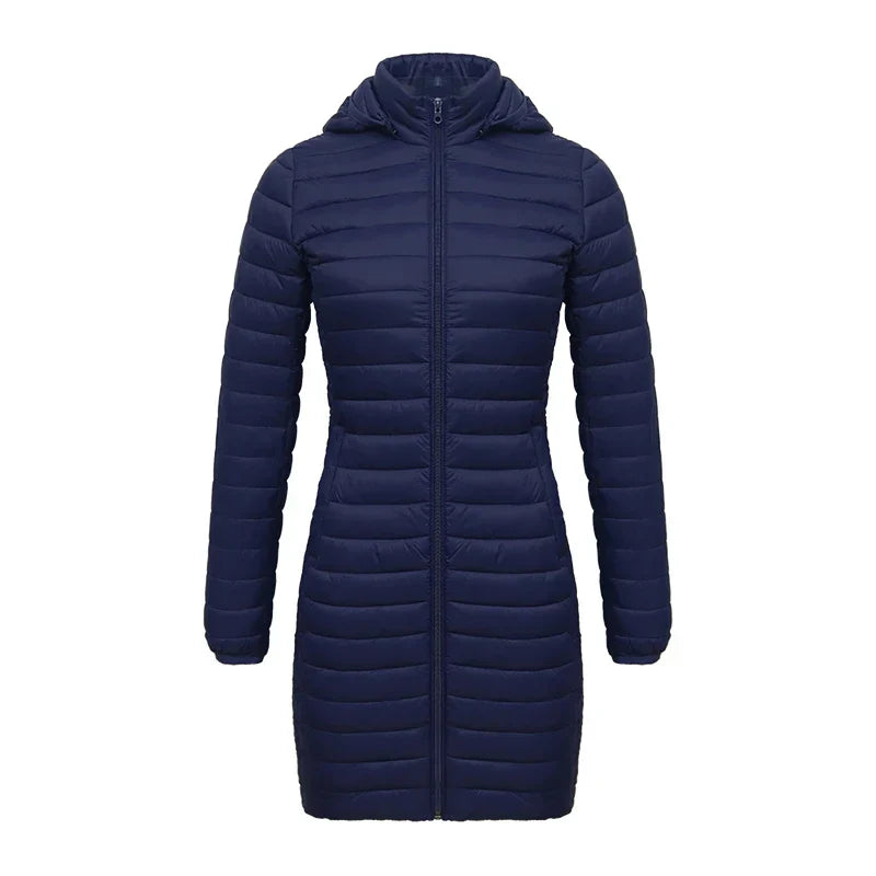 Slim winter jacket zipper hood cotton
