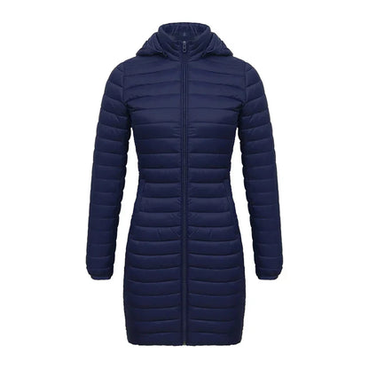 Slim winter jacket zipper hood cotton