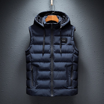 Men's Quilted Vest Hooded Warm