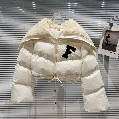 Retro Parka Cropped Jacket for Women