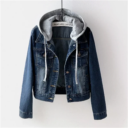 Women's Jeans with Detachable Hood