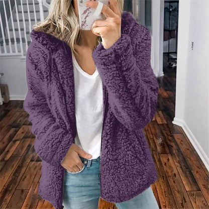 Soft women's jacket hood comfort