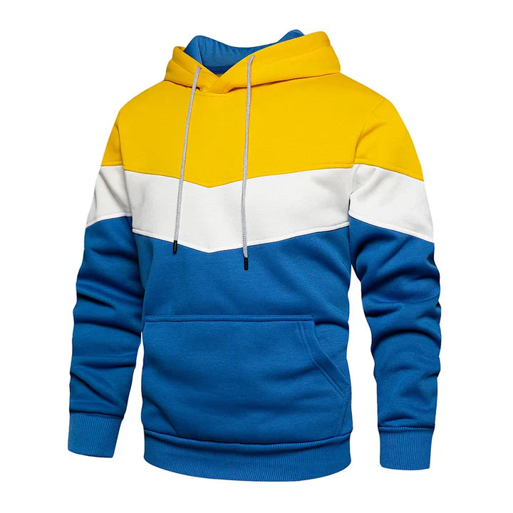 Men's Hooded Sweatshirt with Horizontal Stripes - Modern