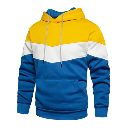Men's Hooded Sweatshirt with Horizontal Stripes - Modern