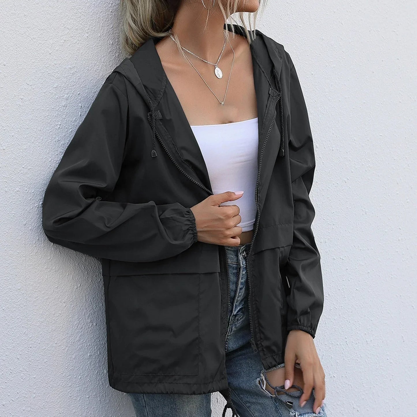 Waterproof Summer Jacket Hood Sporty