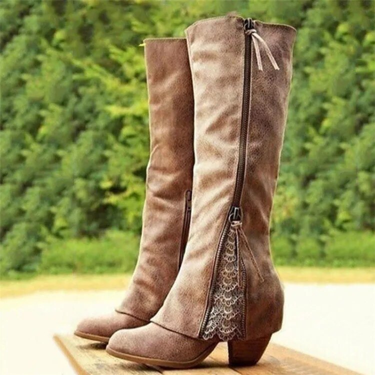 Elegant Boots Vintage High Heels