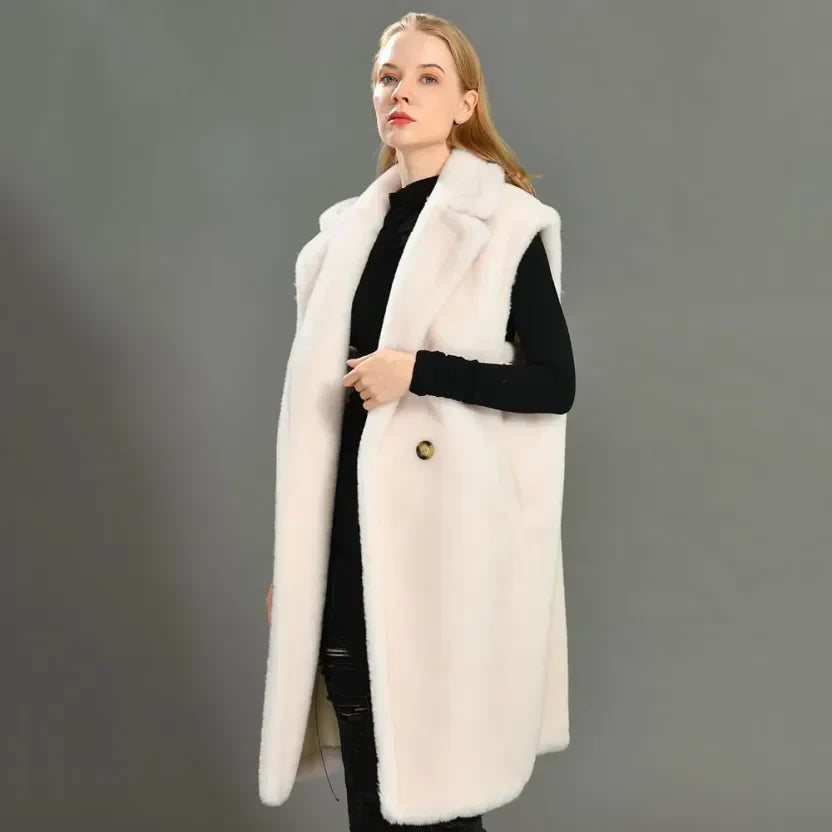 Women's Winter Sleeveless Teddy Jacket Soft