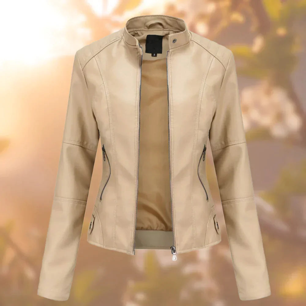 Stylish Women's Black Leather Jacket