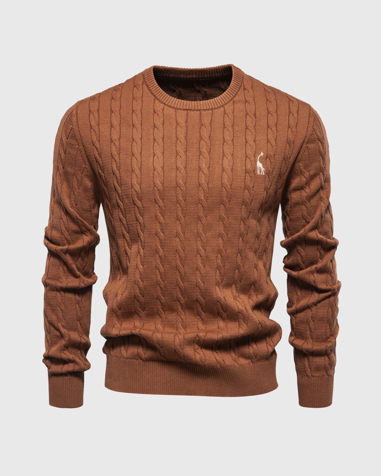 Stylish Clothing | Cable Knit Regular Fit Ribbed Cuffs Logo Detail