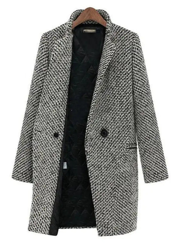 Long Wool Jacket Women Elegant