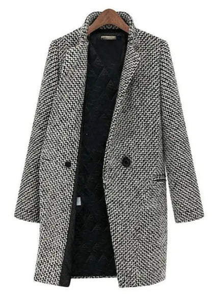 Long Wool Jacket Women Elegant