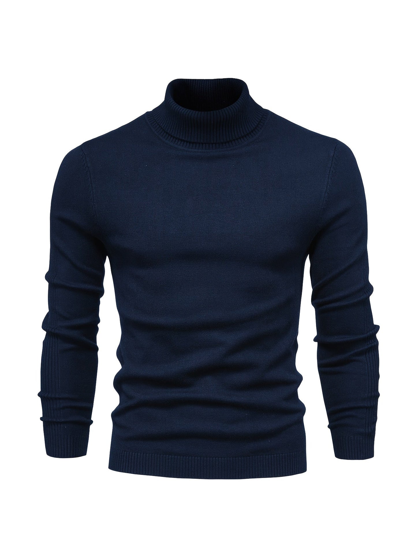 Men's Roll-Neck Sweater Merino Wool Modern Warm