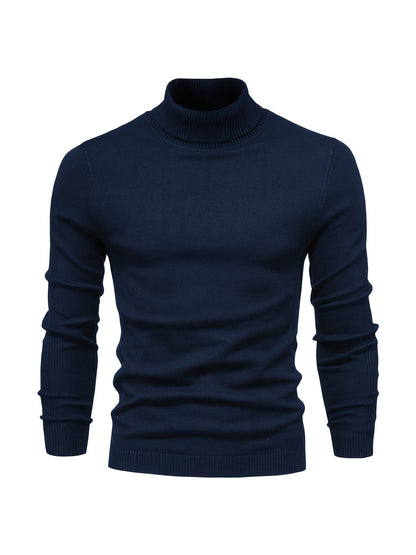 Men's Roll-Neck Sweater Merino Wool Modern Warm