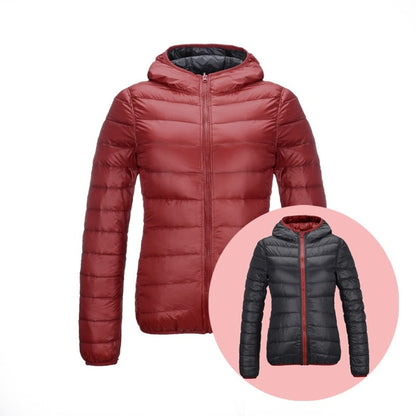 Fashionable Women's Reversible Down Jacket