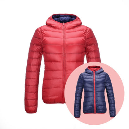 Fashionable Women's Reversible Down Jacket