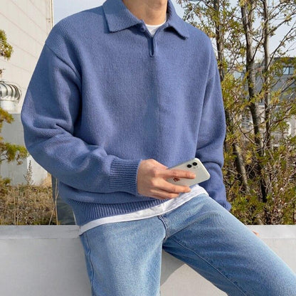Men's Polo Shirt Buttons Modern Slim Fit