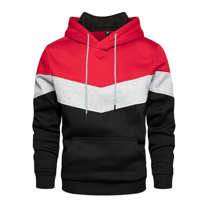 Men's Hooded Sweatshirt with Horizontal Stripes - Modern