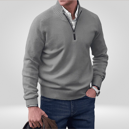 Men's Knitted Jumper With Zipper Front