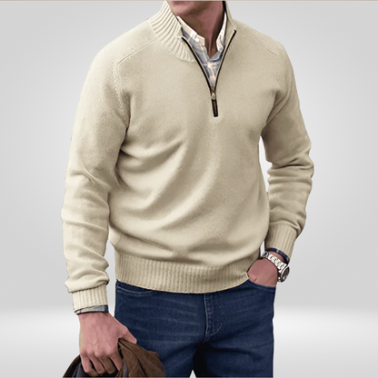 Men's Knitted Jumper With Zipper Front