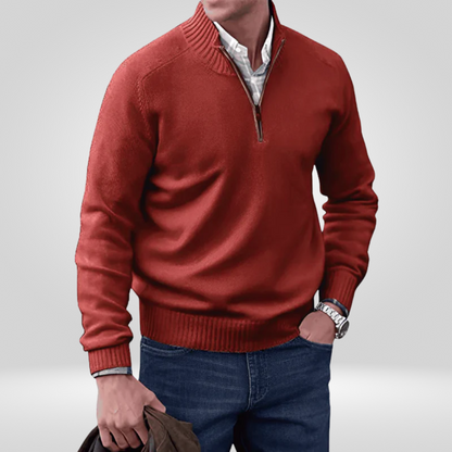 Men's Knitted Jumper With Zipper Front