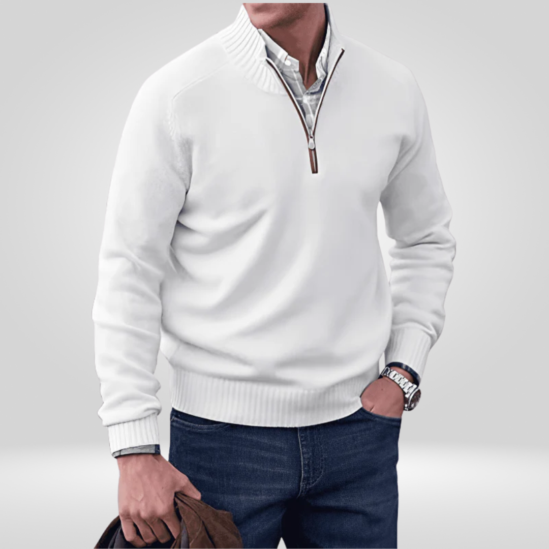 Men's Knitted Jumper With Zipper Front