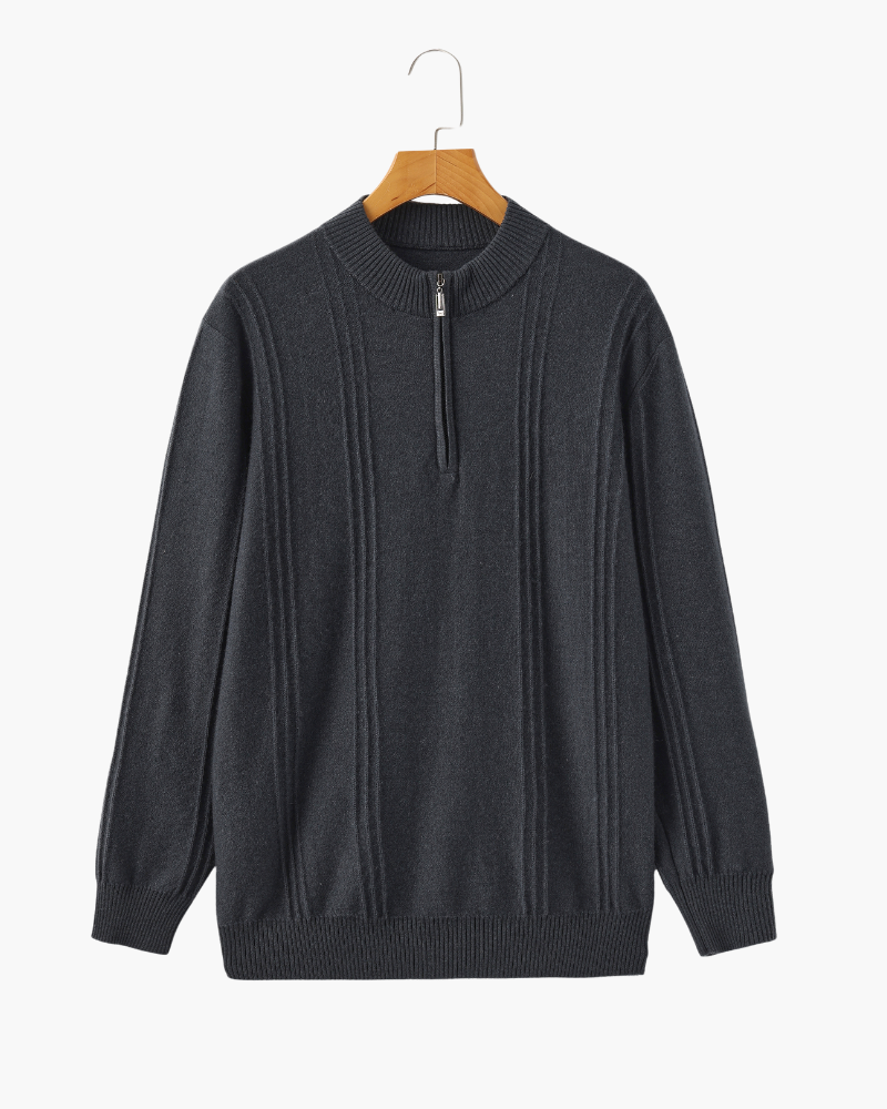 Moderner Pullover aus Wolle mit Reißverschluss