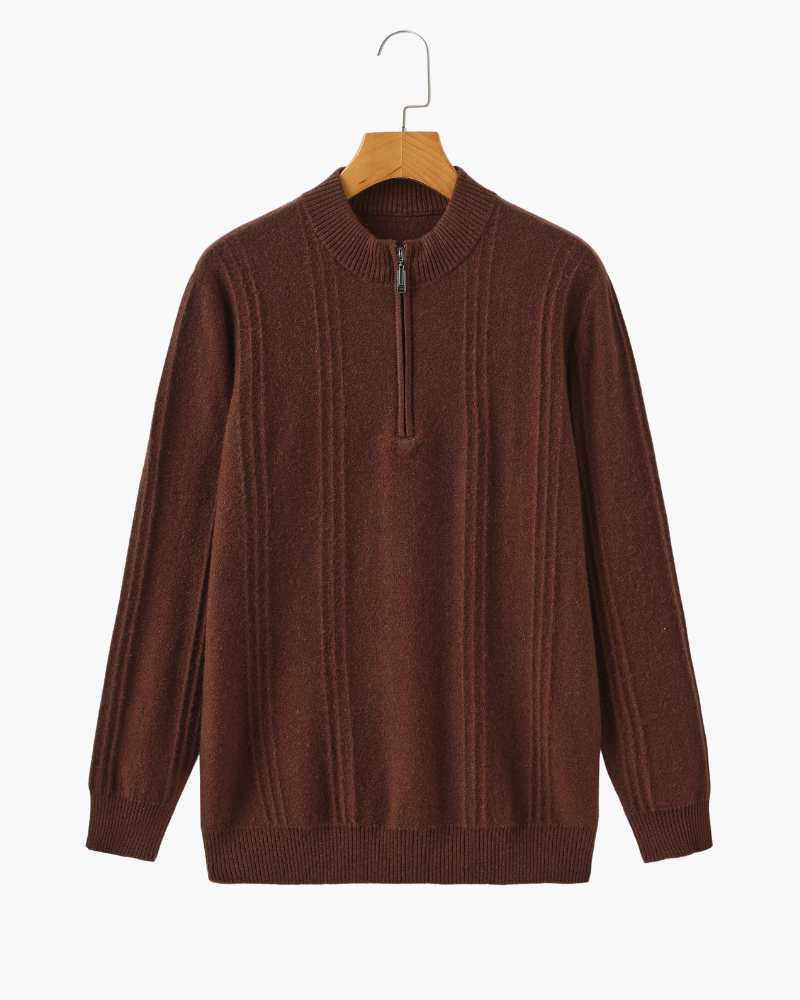 Moderner Pullover aus Wolle mit Reißverschluss