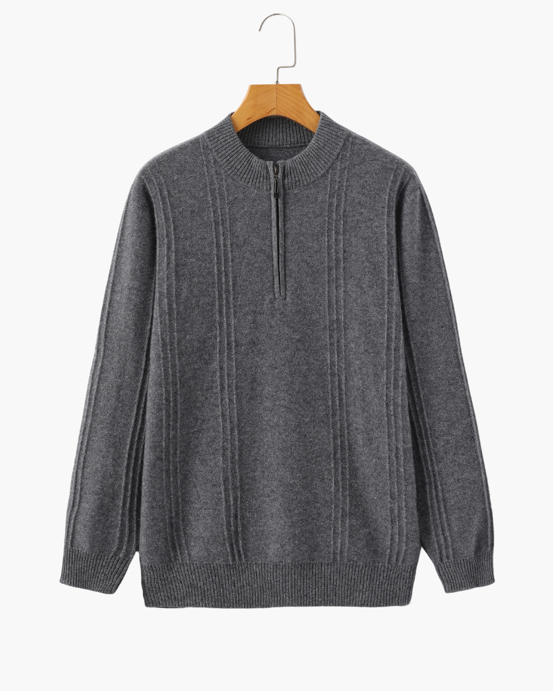 Moderner Pullover aus Wolle mit Reißverschluss