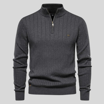 Men's Knitted Pullover Long Sleeve Stand-Up Collar