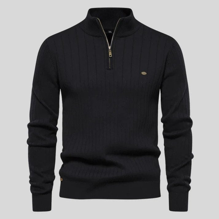Men's Knitted Pullover Long Sleeve Stand-Up Collar