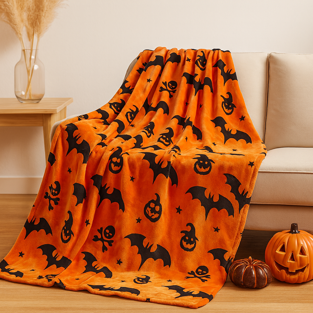 Spooky Halloween Blanket Skull Design