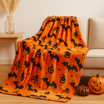 Spooky Halloween Blanket Skull Design