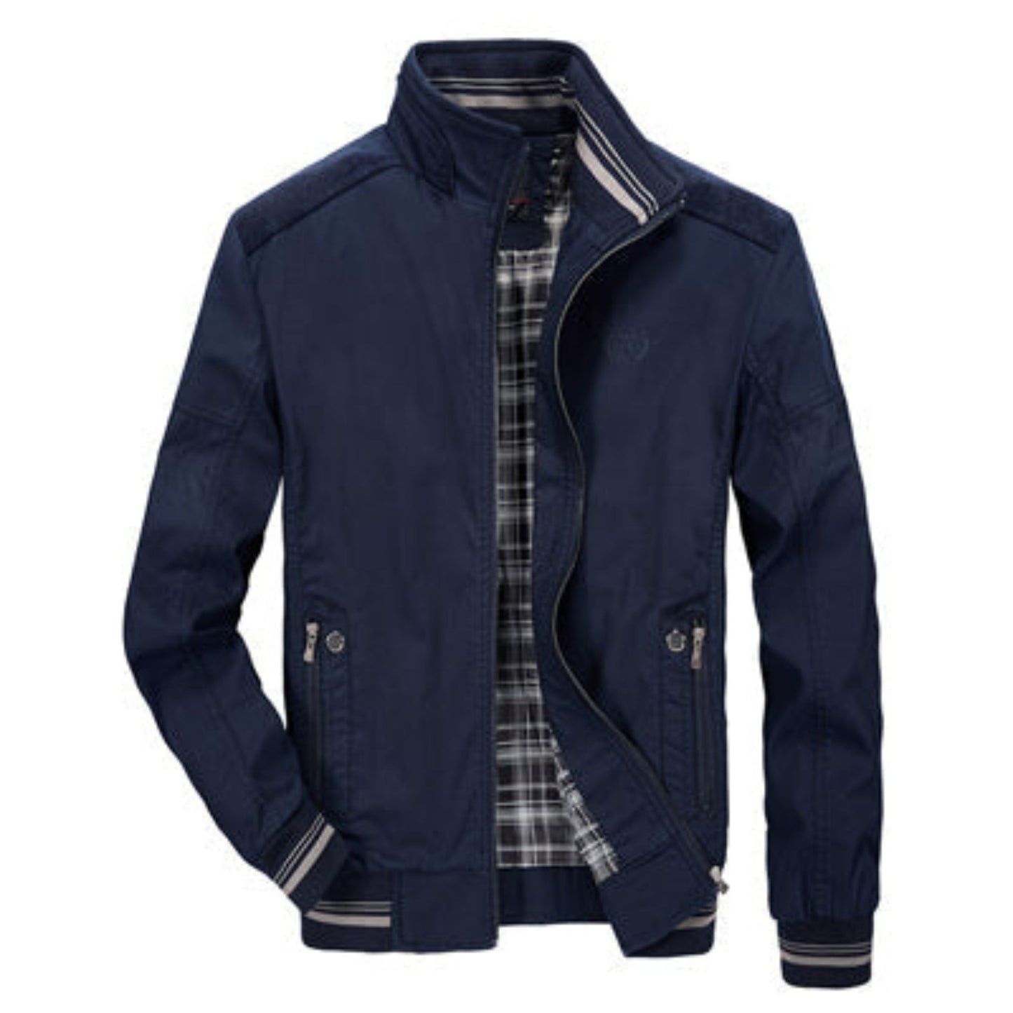 Men's Windproof Zip-Up Sporty Bomber Jacket