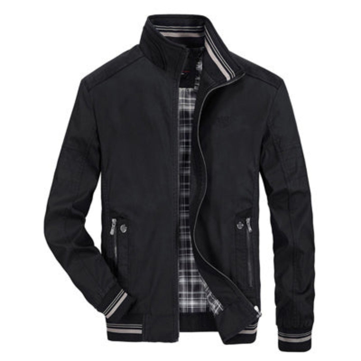 Men's Windproof Zip-Up Sporty Bomber Jacket