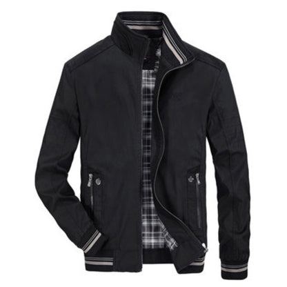 Men's Windproof Zip-Up Sporty Bomber Jacket