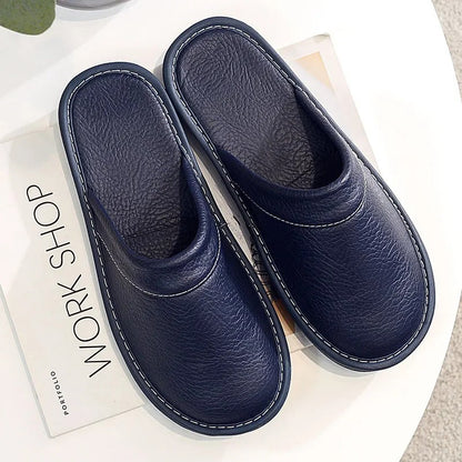 Comfortable Unisex Slippers Faux Leather Look