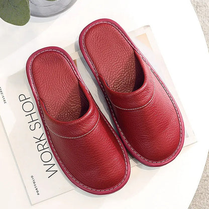 Comfortable Unisex Slippers Faux Leather Look