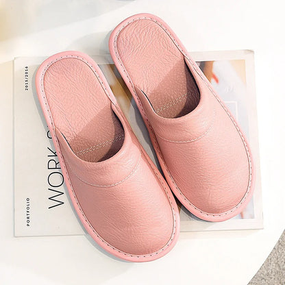 Comfortable Unisex Slippers Faux Leather Look