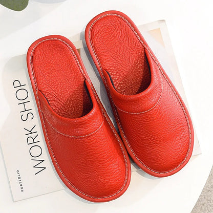 Comfortable Unisex Slippers Faux Leather Look
