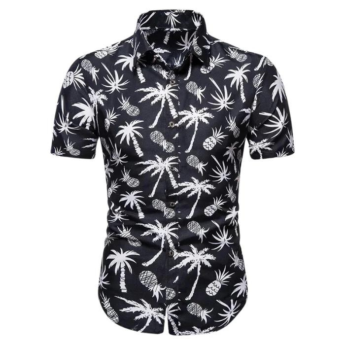 Sommer Poloshirt Hawaii Print - IdealeKleiden