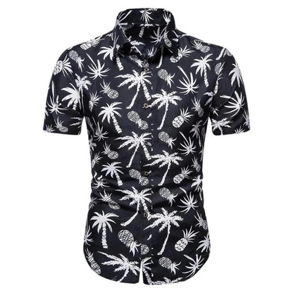 Sommer Poloshirt Hawaii Print - IdealeKleiden