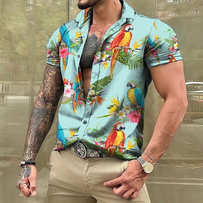 Men's Printed Short-Sleeved Hawaiian Shirt