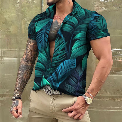 Men's Printed Short-Sleeved Hawaiian Shirt