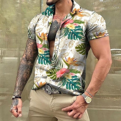 Men's Printed Short-Sleeved Hawaiian Shirt