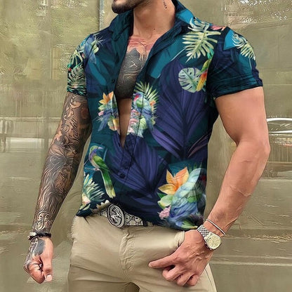 Men's Printed Short-Sleeved Hawaiian Shirt