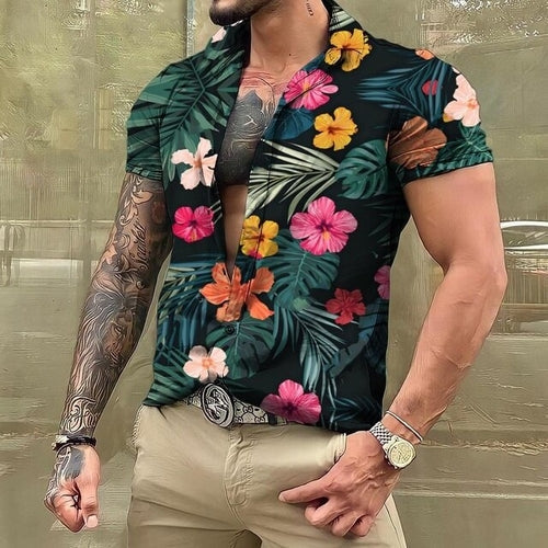 Men's Printed Short-Sleeved Hawaiian Shirt