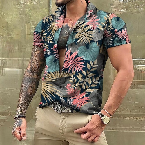 Men's Printed Short-Sleeved Hawaiian Shirt